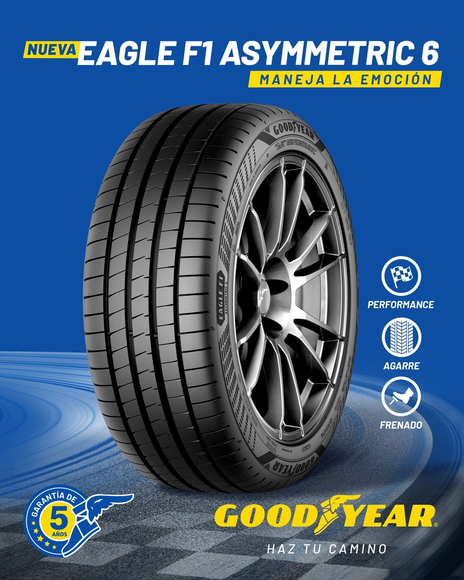 225/45R19 Goodyear Eagle F1 XL Asymmetric 6 96 W